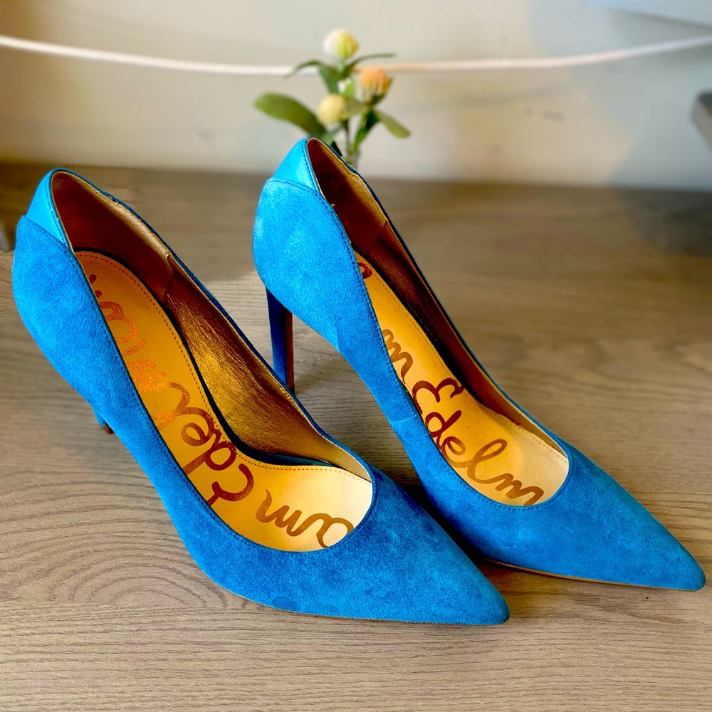 Sam Edelman blue suede pump. Size 8.5. New without box.